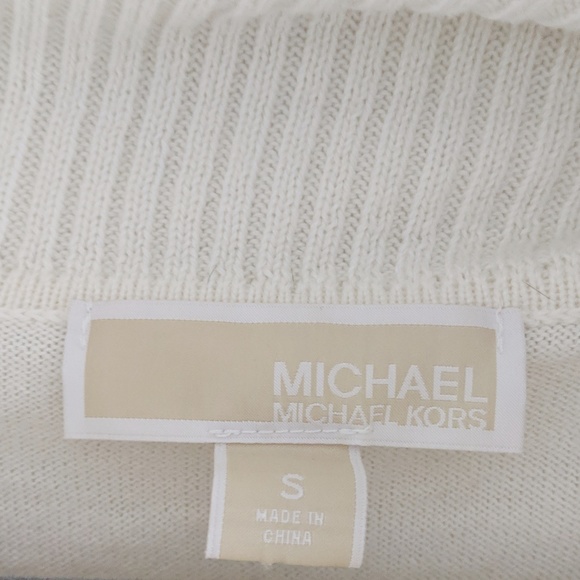 Michael Kors-Light Cream Fringe Cowl Neck Sweater - Picture 3 of 5